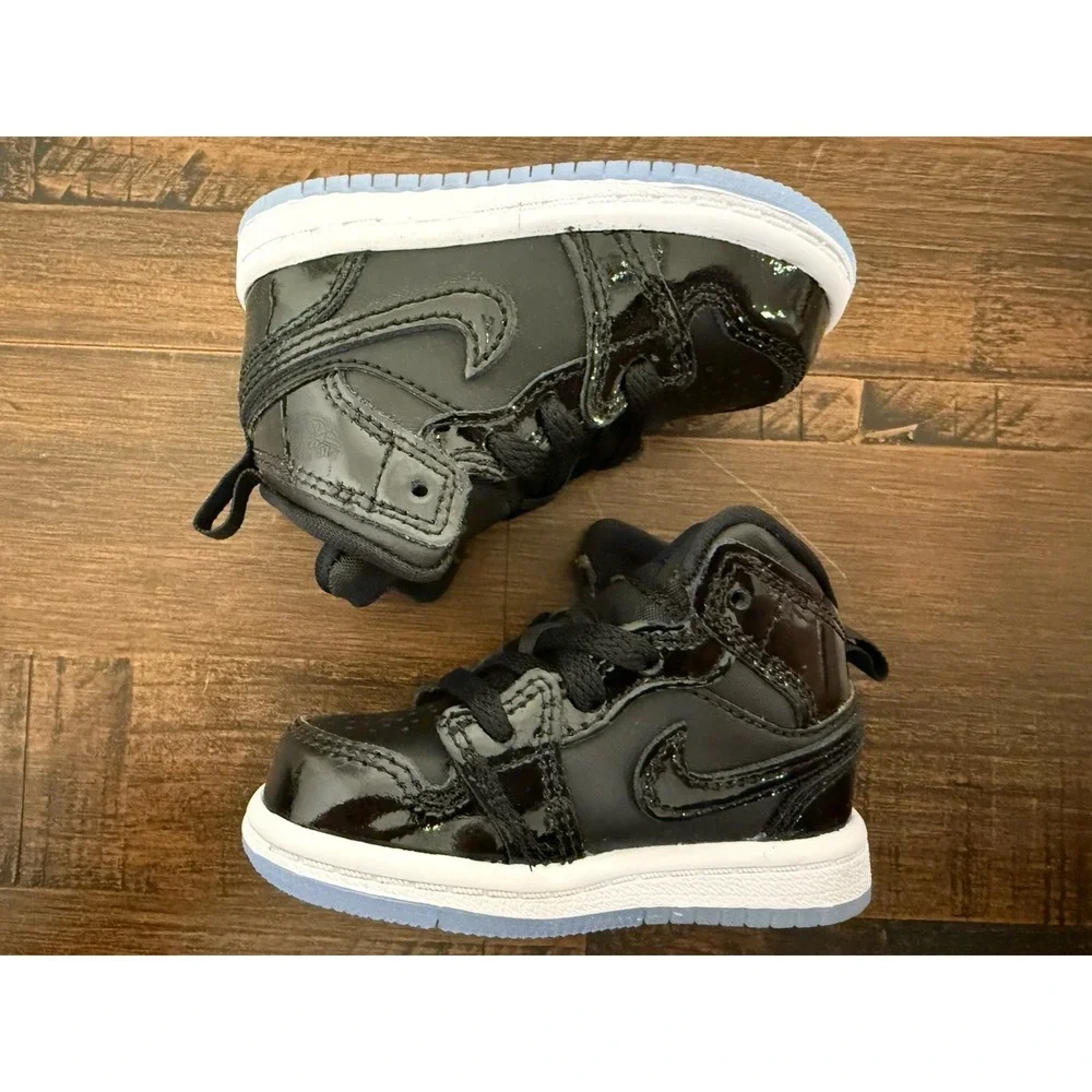 Jordan 1 Mid SE (TD) Size 4C Black/Dark Concord-White DV1338-004 Space Jam New